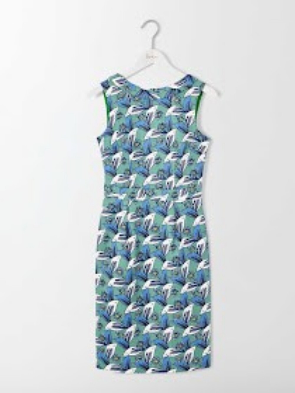 Boden Womens Blue Green Martha Sleeveless Floral Printed Sheath Midi Dress 8R - Picture 2 of 13